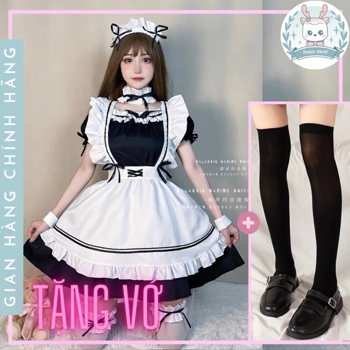 TẶNG KÈM VỚ)Váy Maid 9 món Phụ Kiện - Maid ngắn cosplay, trang phục hầu gái  Hàng Loại 1 (Có Clip, Ảnh Thật) | Shopee Việt Nam