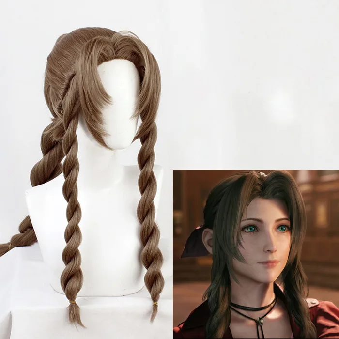 Freeman Final Fantasy VII Cosplay FF7 Aerith Gainsborough Wigs Cosplay Heat  Resistant Synthetic Hair Brown Cosplay Wig | Shopee Việt Nam