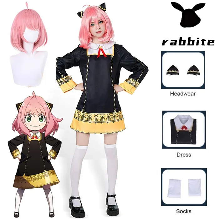 Spy X Family Anya Forger Cosplay Costume Adults Kids size full set JP Anime  Cos Party Role Outfit Halloween Costumes | Shopee Việt Nam