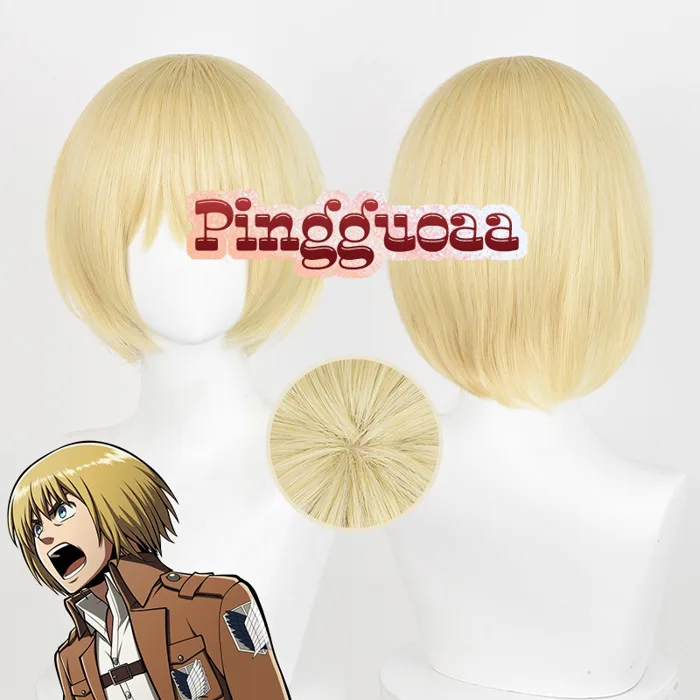 Anime Attack on Titan Scout Legion Armin Arlert Cosplay Wig 30cm Light  Golden Short Wigs Heat Resistant Synthetic Hair | Shopee Việt Nam