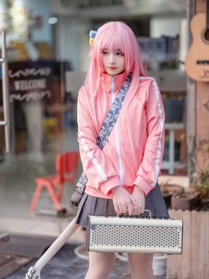 Mua Buyoem Bocchi the Rock Cosplay Costume Gotoh Hitori Cosplay Costume  Jacket Dress Pink Coat Skirt Headdress Socks Wig Set (Pink, M) trên Amazon  Mỹ chính hãng 2026 | Fado
