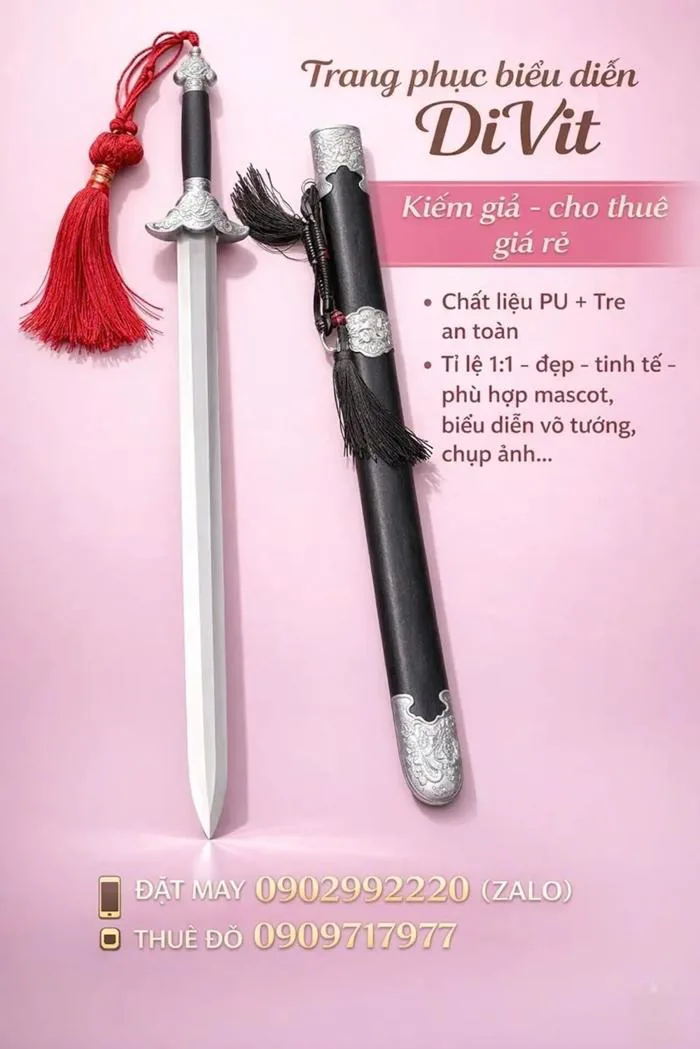 Kiếm gỗ diễn văn nghệ chụp ảnh cosplay - Trang phục biểu diễn DiVit