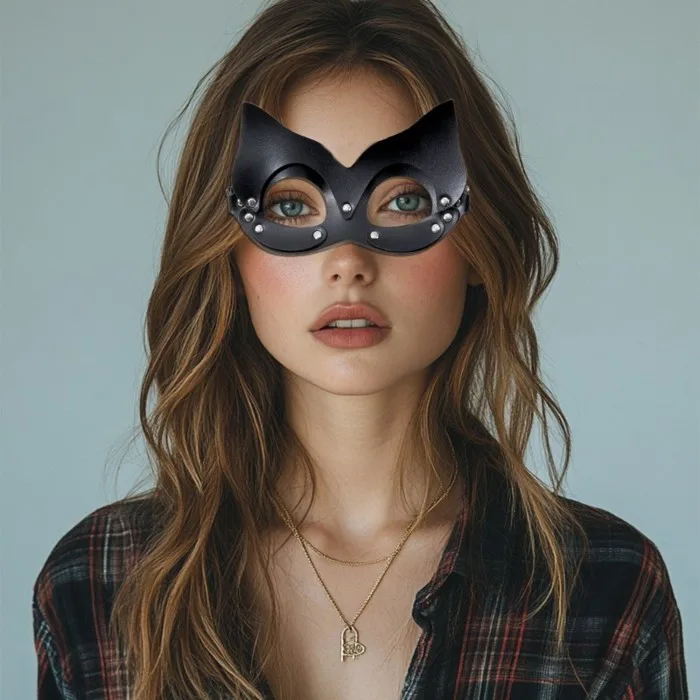 WER Catgirl Cosplay Phụ Kiện Catgirl Nửa Mặt Punk Đinh Tán Da Choker | Shopee Việt Nam