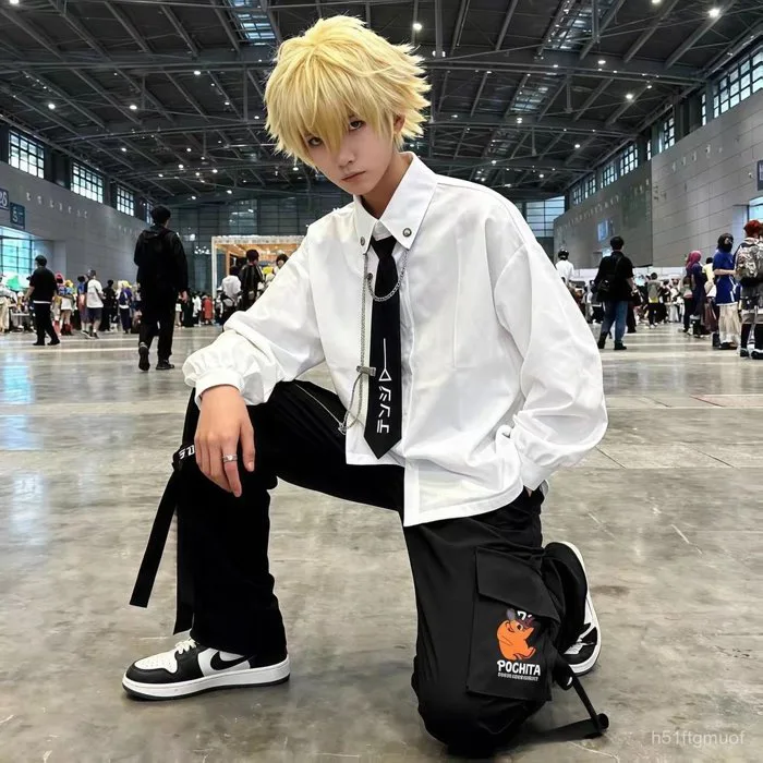 Set Cosplay Denji Chainsaw Man áo sơ mi đồng phục hóa trang Anime đầy đủ bộ  cực chất