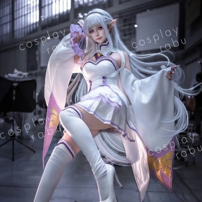 Emilia Cosplay Re Zero Kara Hajimeru Isekai Seikatsu Full Set Kèm Tóc Giả Giày Anime | Shopee Việt Nam