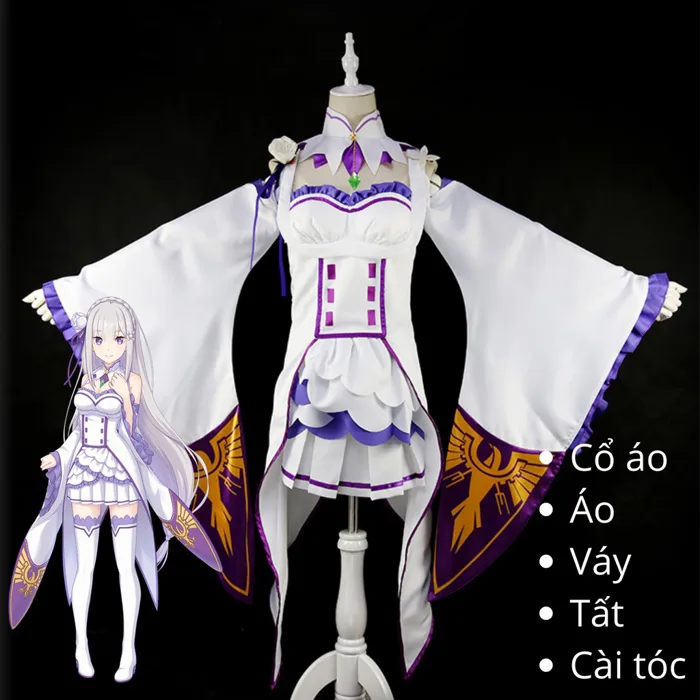 Hàng Order] trang phục đồ cosplay Emilia Re:zero | Shopee Việt Nam