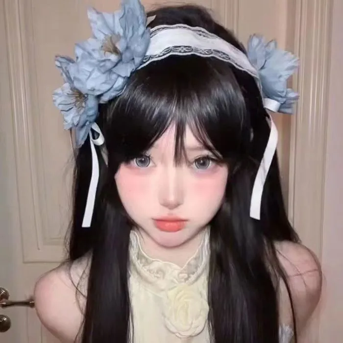 Gothic Trắng Nơ Mũ Đội Đầu Ren Nữ Dễ Thương Người Giúp Việc Ảnh Băng Đô  cosplay