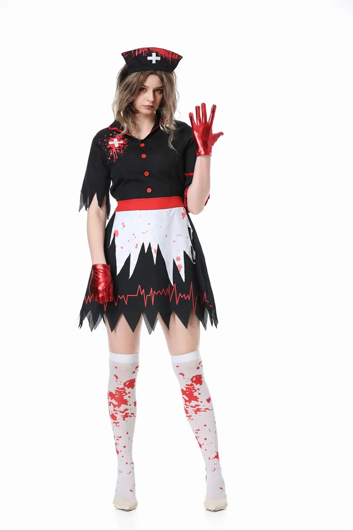Cosplay Y tá Zombie Halloween kinh dị | Trang Phục Biểu Diễn Ấn Tượng