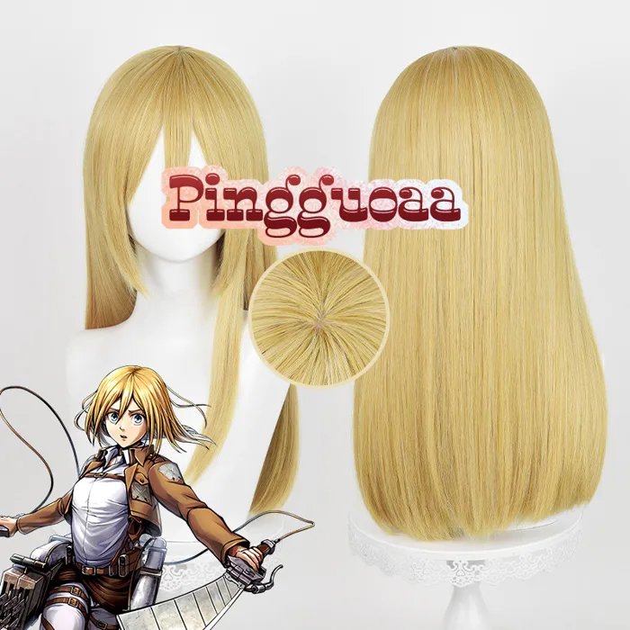 Anime Attack on Titan Christa Lenz Cosplay Wig Historia Reiss 50cm Long  Staight Golden Wigs Heat Resistant Synthetic Hair | Shopee Việt Nam