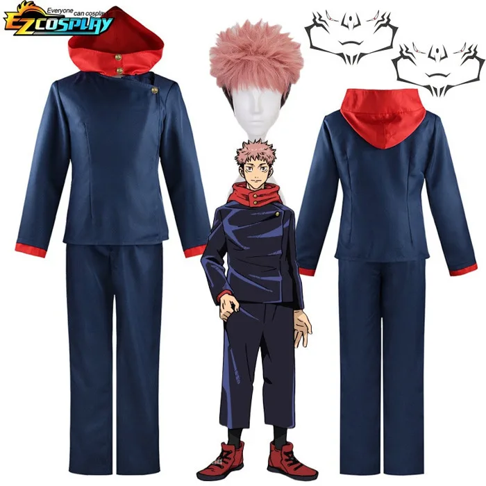 Cosplay Itadori Yuji Jujutsu Kaisen với áo đồng phục, tóc giả, và hình xăm miễn phí - Perfect cho Halloween! | Shopee Việt Nam