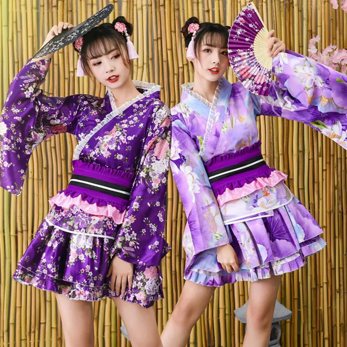 (Có Sẵn) Bộ Kimono Nữ Cách Tân, Trang Phục Yukata nữ váy ngắn phong cách  trẻ trung phù hợp chụp ảnh, cosplay
