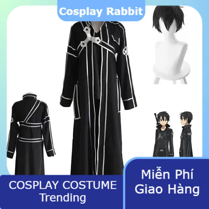 [Full Set] Trang phục Cosplay Kirito (Kirigaya Kazuto) - Sword Art Online  Alicization (SAO) / Áo giáp Hiệp sĩ Nam Nữ