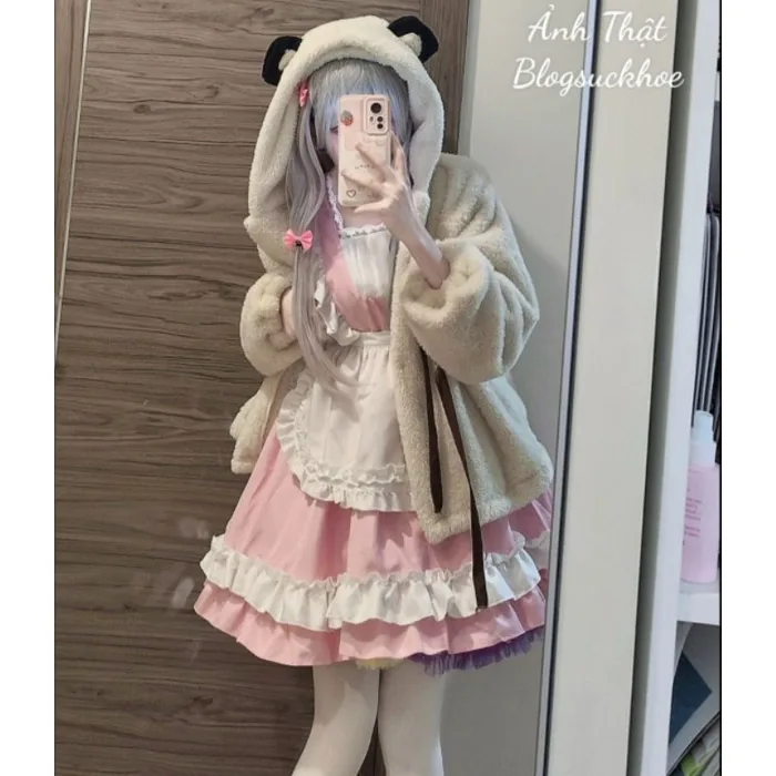 [🔥Sẵn - Kèm Ảnh Thật ] Che Tên, Sét Váy Hầu Loli Cosplay Nữ Kèm Tất