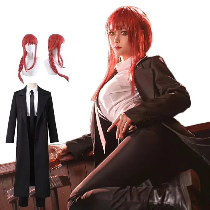Anime Chain Saw Makima Cosplay Trang phục Sawman Makima Cosplay Đối với nam  giới Phụ nữ Bộ đồ tóc tóc Trench áo sơ mi Ti | Shopee Việt Nam
