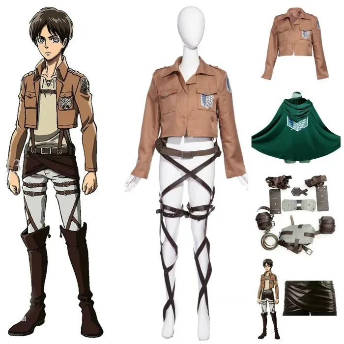 Attack On Titan Eren Yeager Mikasa Ackerman Đồng phục, áo jacket và quần áo  cosplay | Shopee Việt Nam