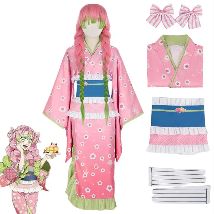 Mua TODFIY Mitsuri Cosplay Anime Cosplay Mitsuri Costume Mitsuri Kimono Cosplay Uniform Halloween Costume With Wig full set trên Amazon Mỹ chính hãng 2026 | Fado