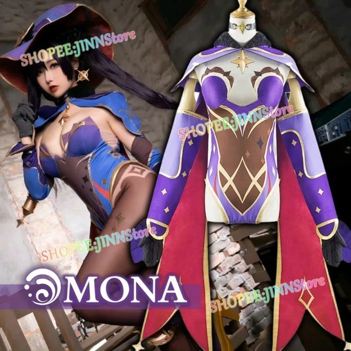 - Jinn - Mona Cosplay Trang Phục Tóc Giả Bộ GENSHIN IMPACT Mona Gợi Cảm Áo liền quần Tóc Giả Mũ Phụ Kiện Trọn Bộ Carnival Anime Đảng Anime Cos Trang ...