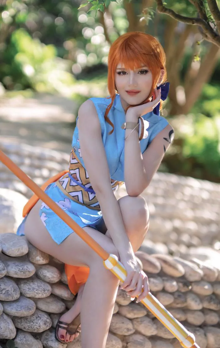 Hi!! Mình muốn cho cậu xem ảnh cosplay Nami Wano này, chụp chung với @chaiierii! : r/OnePiece
