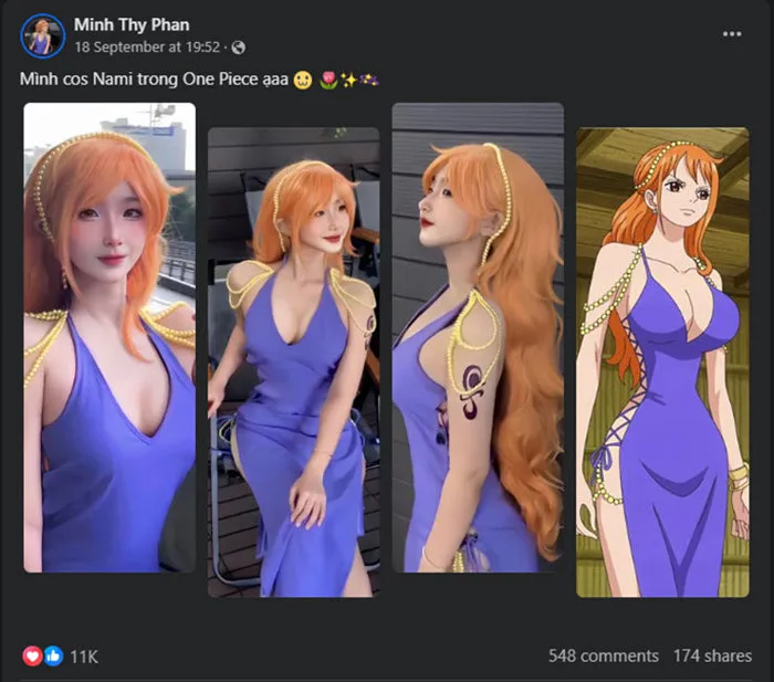 Màn cosplay bóng hồng Nami trong One Piece khiến vạn netizen trên Facebook 