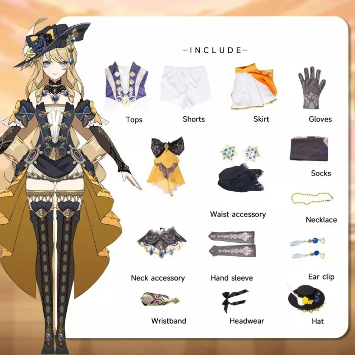 Genshin Impact Navia Cosplay Costume Wig Hat Set Phụ nữ váy đồng phục  Halloween Party cho cô gái | Shopee Việt Nam