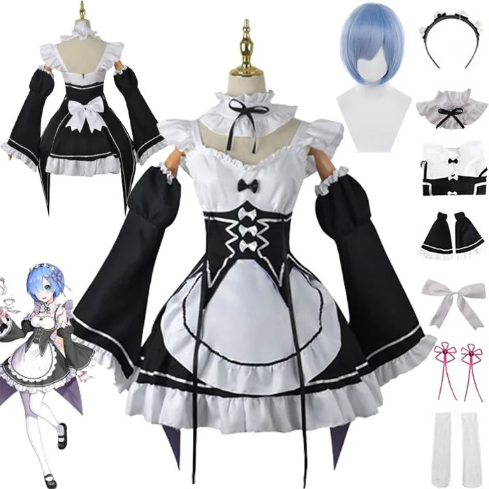 Mua Anime Rem Ram Cosplay Costume Outfit Re Life In A Different World From  Zero Maid Dress Uniform Complete Set Halloween Party Dress Up Suit With Wig  trên Amazon Anh chính hãng