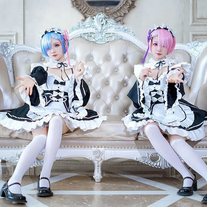 Mua Anime Rem Ram Cosplay Costume Outfit Re Life In A Different World From  Zero Maid Dress Uniform Complete Set Halloween Party Dress Up Suit With Wig  trên Amazon Anh chính hãng