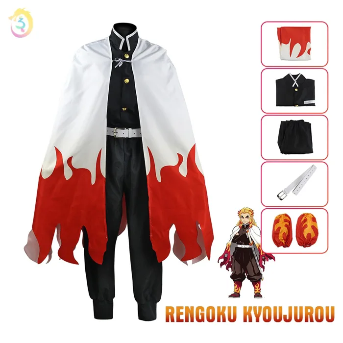 (Trẻ Em và Người Lớn) Bộ Đồ Hóa Trang Viêm Trụ Rengoku Kyoujurou Cosplay  Anime Kimetsu No Yaiba Diệt Quỷ Demon Slayer