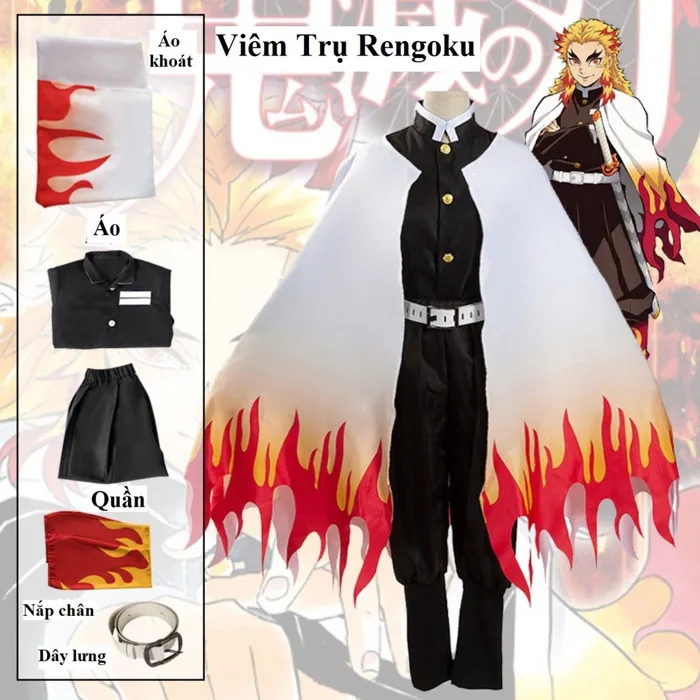 Size Người lớn và Trẻ Em) Bộ Đồ Hóa Trang Nhân Vật Viêm Trụ Trang phục Cosplay  Rengoku Kyojuro trong Kimetsu No Yaiba | Shopee Việt Nam