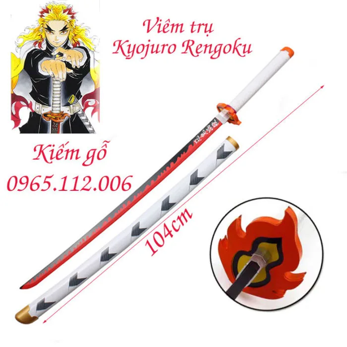 Kiếm gỗ Katana Cosplay nhân vật Viêm trụ Rengoku Kyoujurou và các nhân vật  trong Kimetsu No Yaiba bằng Gỗ dài 1m (Tặng kèm giá đỡ) | Lazada Việt Nam