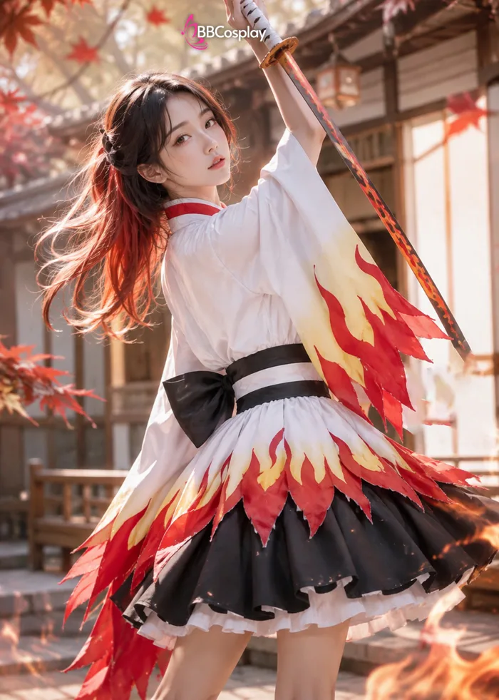 Trang Phục Waloli Viêm Trụ Rengoku Kyoujurou (Thanh Gươm Diệt Quý) Giá Tốt