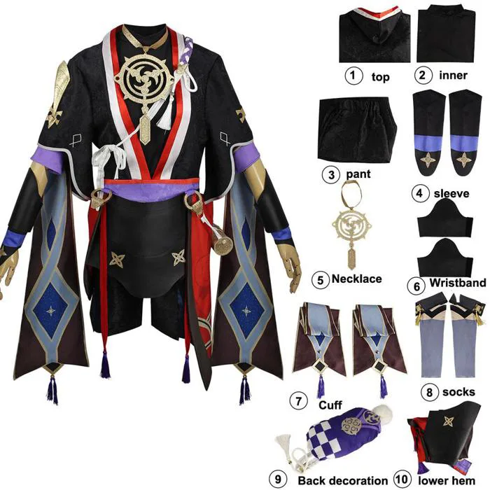 Game Genshin Impact Scaramouche Cosplay Costume Cosplay Genshin Impact  Scaramouche outfits Hat Costume Wig Cos Halloween Buy cheaply on Joom