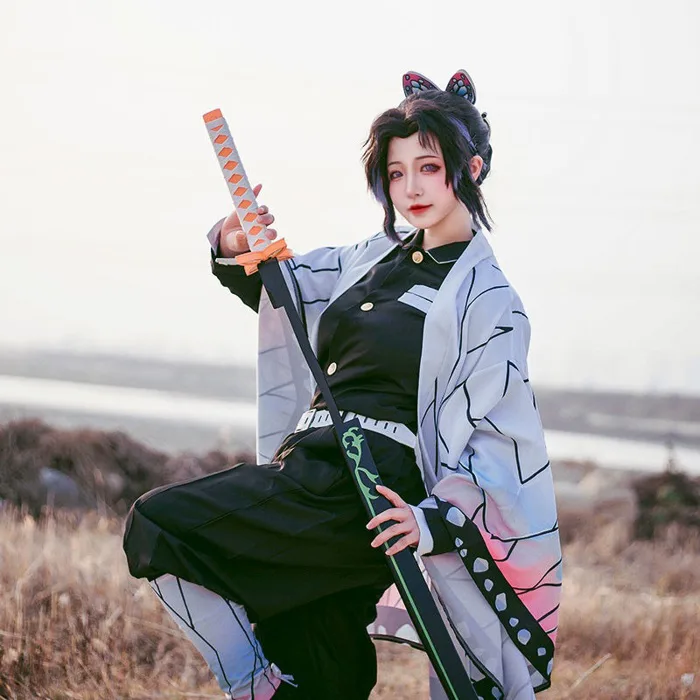 Kochou Shinobu costume Full Set Demon Slayer cosplay Kochou Shinobu cosplay  Anime cos Haori Kimono Demon slayer Team Uniform | Shopee Việt Nam