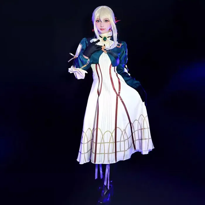 [Sẵn sàng] WUDU Violet Evergarden Trang phục hóa trang Anime Cosplay Violet  Evergarden Trang phục dành cho nữ Halloween (Áo + Váy + Găng tay)