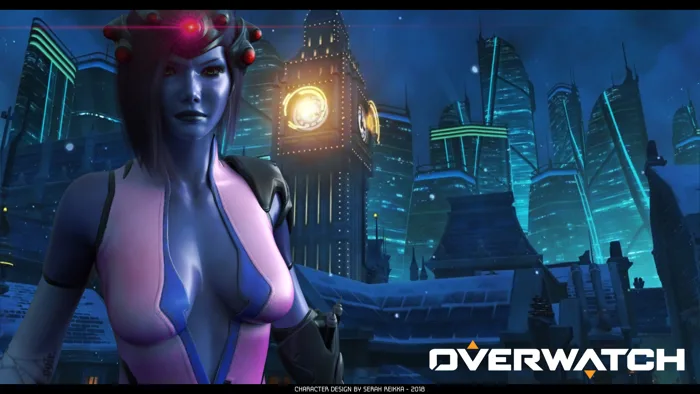 Hình nền : đàn bà, Người góa bụa, Widowmaker Overwatch, Cosplay, mô hình,  KINGSROW, Tóc hồng, Mắt xanh, Da tím, CGI, Render, nghệ thuật số, Thiết kế  3D 1920x1080 - belleza -