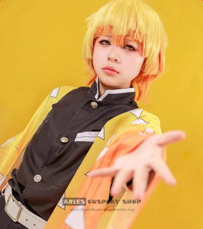 Kimetsu No Yaiba] Zenitsu costume + wig – Aries Cosplay Shop