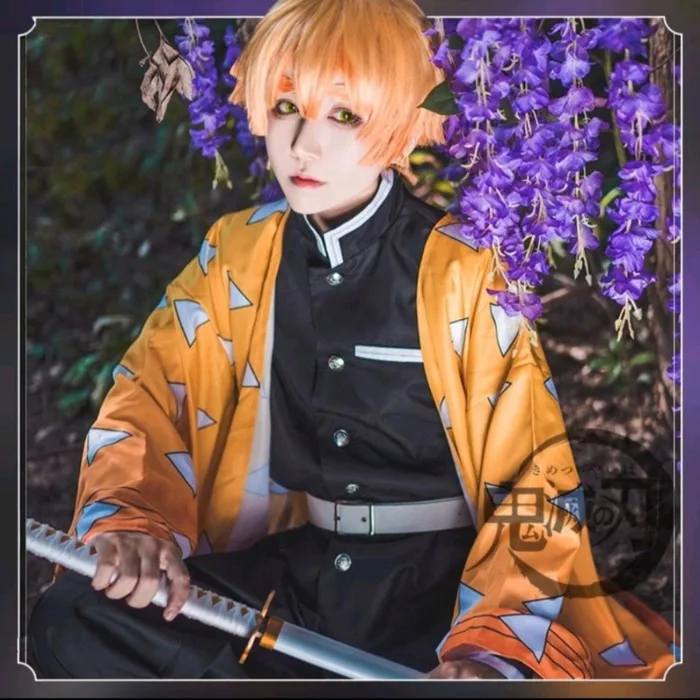 (Size Người lớn và Trẻ Em) Bộ Đồ Hóa Trang Nhân Vật Zenitsu Trang phục  Cosplay Agatsuma Zenitsu trong Kimetsu No Yaiba