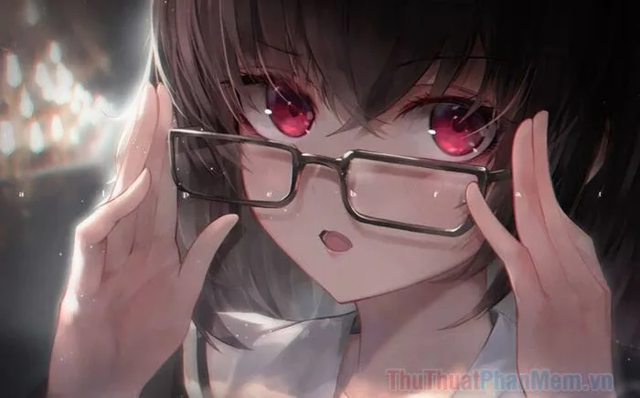 Hình ảnh Anime Girl đeo kính đẹp nhất với đôi mắt cuốn hút