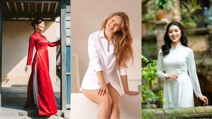 Bộ ảnh gái xinh áo dài sexy khoe dáng chuẩn cực cuốn hút
