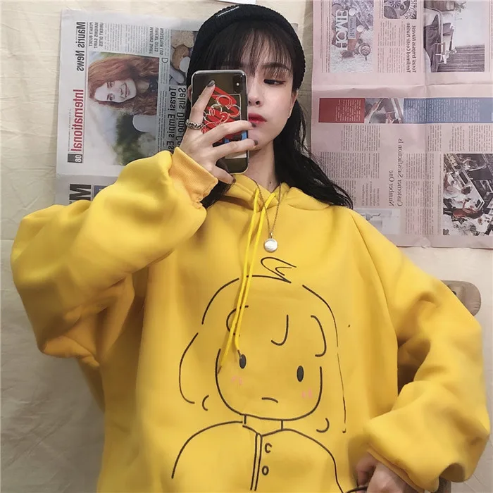 HCM]Áo hoodie nữ in hình cô gái siêu cute áo khoác nữ form rộng hàn quốc |  Lazada Việt Nam
