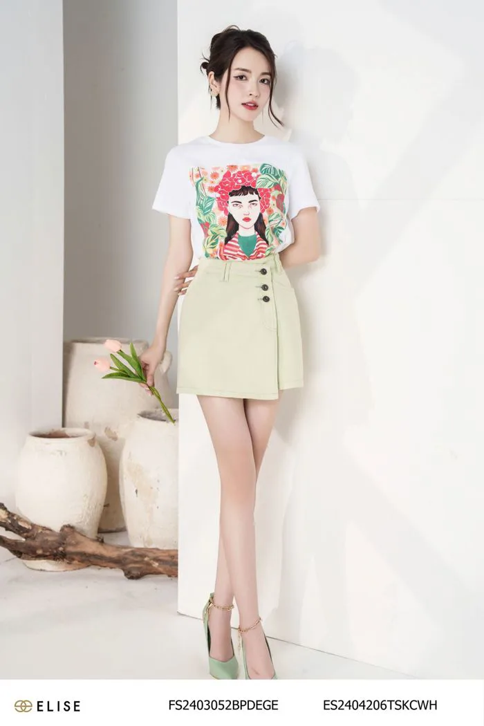 ÁO THUN TRẮNG IN HÌNH CÔ GÁI