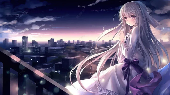Hình nền Nền Hình Nền Anime Với Cô Gái Xinh đẹp Ngồi Bên Ngoài Vào Ban đêm,  Nightcore Hình ảnh Background Vector để tải xuống miễn phí - Pngtree