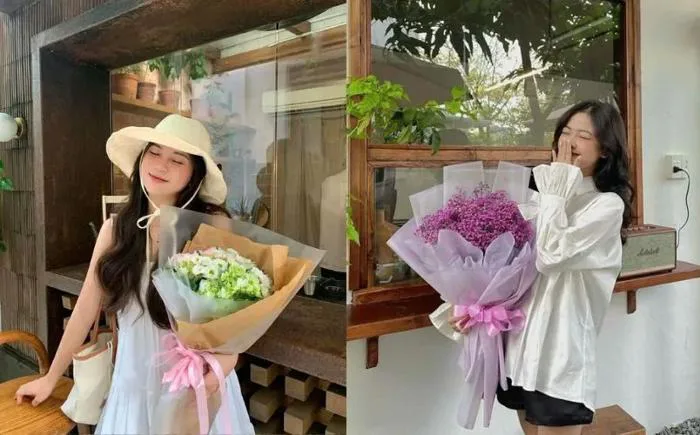 Tổng hợp kiểu tạo dáng chụp ảnh với bó hoa đẹp cực dễ