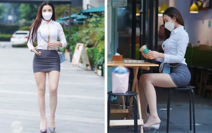 Phát hiện nhiều người đẹp công sở mặc đồ đi làm, o ép đường cong đến ngượng