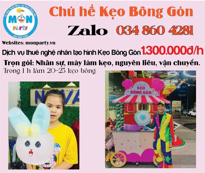 Kẹo Bông Gòn Nghệ Thuật Là Gì? Các Mẫu Tạo Hình Đẹp Cho Bé - MonParty - Tổ  Chức Sinh Nhật-Sự Kiện Thiếu Nhi