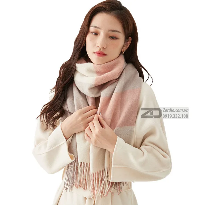 Khăn Choàng Quàng Cổ Nữ Len Cashmere Cao Cấp KN015 - Zerdio