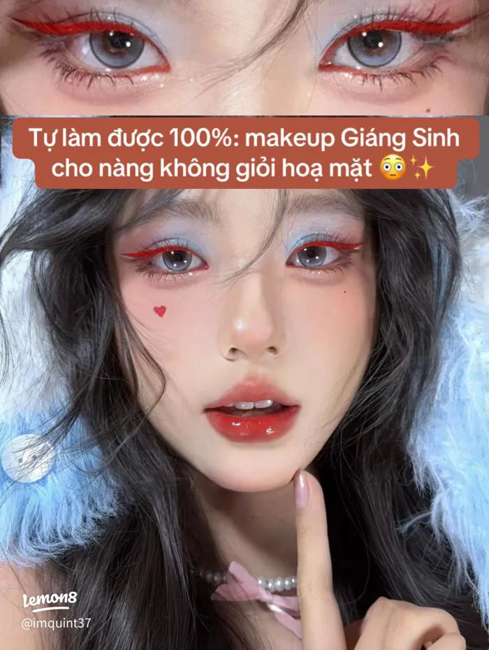Layout makeup đi biển tông đỏ hồng kiểu “Snowy Red Apple” cho nàng mới bắt  đầu