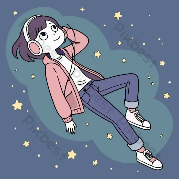 Tải miễn phí Cô Gái Anime Xinh đẹp đang Trôi Nổi Trong Không Gian Giữa  Những Vì Sao,Nghe Nhạc Lofi Hip Hop. | JPG chuyên nghiệp - Pikbest