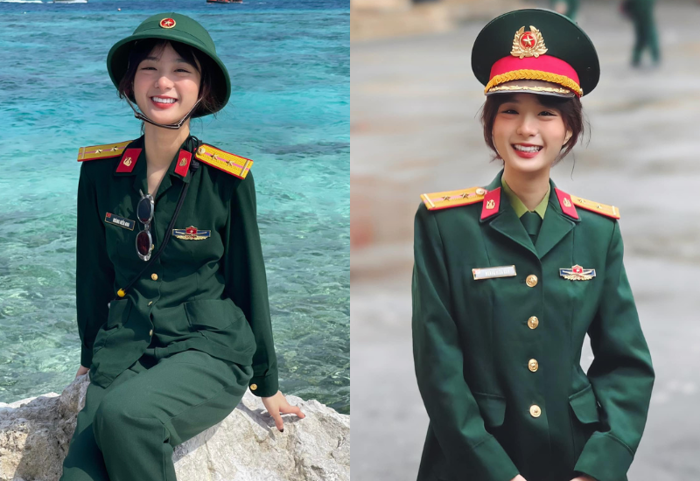 Hot girl quân nhân xinh như thiên thần, đốn tim cõi mạng bởi năng khiếu  nghệ thuật vượt trội
