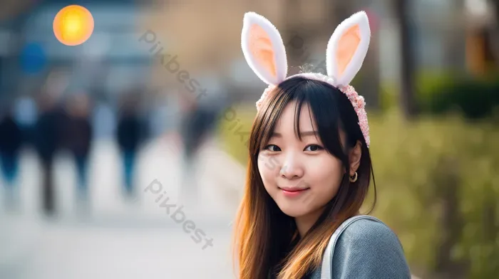 Tải miễn phí Hình ảnh Các Cô Gái Trẻ Châu Á đeo Tai Thỏ Nền | JPG chuyên  nghiệp - Pikbest