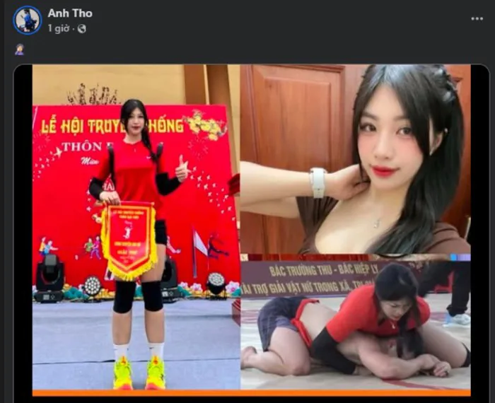 Hot-girl Anh Thơ so tài nhà vô địch nam Đào Hồng Sơn ở sới vật hội làng,  fan dậy sóng